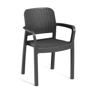 Sedia con braccioli da esterno Sedia con braccioli Allibert K249570K939KK BELLA Grafite (ord.min.1.00 unità)