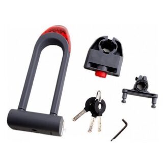 Lucchetto bici Lucchetto bici Labor TY3851 BK064 ad arco rigido con Led Nero e Rosso (ord.min.1.00 unità)