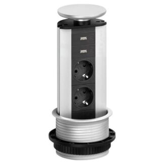Multipresa mobile Multipresa da mobile Evoline 159310384100 PORT 2P 10/16A Silver (ord.min.1.00 unità)
