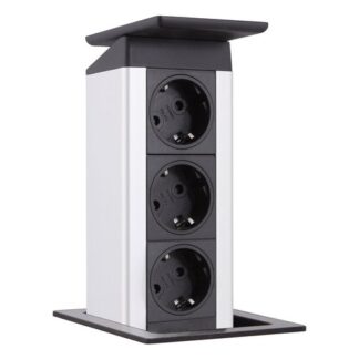 Multipresa mobile Multipresa da mobile Evoline 159311000400 PORTPUSH 3P 10/16A Inox sati (ord.min.1.00 unità)