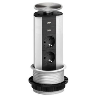 Multipresa mobile Multipresa da mobile Evoline 159310387200 PORT 2P 10/16A Inox satinato (ord.min.1.00 unità)