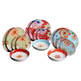 Set piatti tavola Servizio piatti Amicasa Art 38 FLOWERS (ord.min.1.00 unità)
