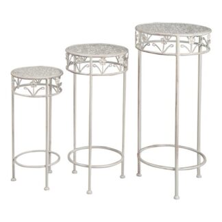 Set porta piante Set porta vasi piante Amicasa Bianco anticato (ord.min.1.00 unità)