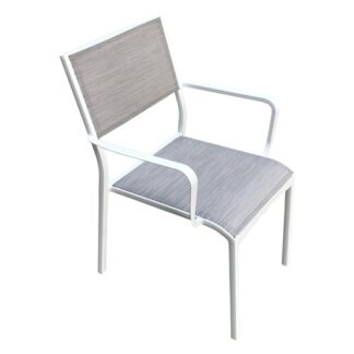 Sedia con braccioli Amicasa CAROL Bianco opaco e Grigio chiaro Sedia con braccioli da esterno (ord.min.1.00unità)