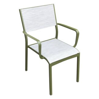 Sedia con braccioli da esterno Sedia con braccioli Amicasa LY AC 062 CAROL Verde oliva e Grigio chiar (ord.min.1.00 unità)