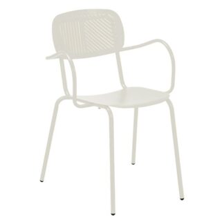 Sedia con braccioli da esterno Sedia con braccioli Amicasa LOUIS Bianco caldo (ord.min.1.00 unità)