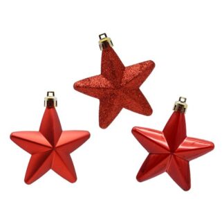Set addobbi albero Natale Set addobbi albero Natale Pre Qu' Italia B5046 Stelle Assortito Rosso (ord.min.1.00 unità)