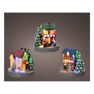 Paesaggio Natale Paesaggio Natale Kaemingk 487883 Casa con luci Assortito (ord.min.1.00 unità)
