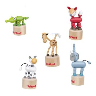 Prime attività Gioco prima infanzia Globo 42330 SIR WOOD Animali snodabili in legno A (ord.min.1.00 unità)