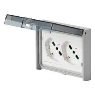 Scatola elettrica Fanton 421021 OPERA PLUS con doppia presa protetta B Scatola elettrica completa (ord.min.1.00unità)