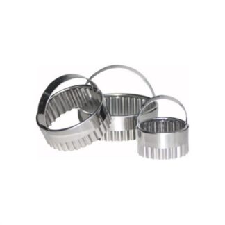 Coppapasta Coppapasta Kaufgut 041224 EVA 3 pz bordo festonato d. 5, 7, 8 cm Cromo (ord.min.1.00 unità)