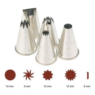 Set beccucci sacco decoratore Beccuccio sac a poche Piazza Effepi 276703 Acciaio (ord.min.1.00 unità)