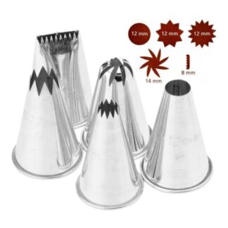 Set beccucci sacco decoratore Beccuccio sac a poche Piazza Effepi 276704 Bon Bon Acciaio (ord.min.1.00 unità)