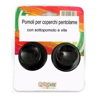 Ricambio pomolo Pomolo Caper Art PCP V2 per coperchi set 2 pz Nero (ord.min.1.00 unità)