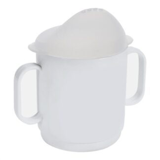 Bicchiere bimbo Bicchiere bimbo Cosmoplast 262 con coperchio 2 manici Bianco (ord.min.1.00 unità)