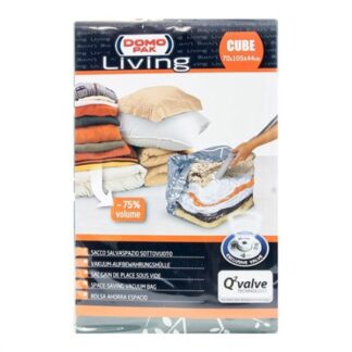 Sacco salvaspazio Sacco salvaspazio Domoliving 913106 EVO VALVE sottovuoto Cubo Traspare (ord.min.1.00 unità)