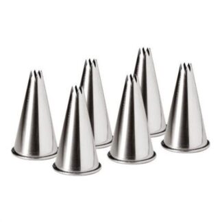 Set beccucci sacco decoratore Beccuccio sac a poche Trix FV62847 Stelle d. 4 - 15 mm Acciaio (ord.min.1.00 unità)