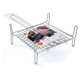 Griglia barbecue Griglia barbecue Ompagrill A12227 rete doppia con piedi Cromo lucido (ord.min.1.00 unità)