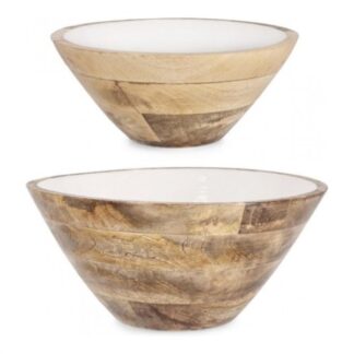 Vaso Vaso Yes Everyday 0550911 KNOSSOS set 2 ciotole Bianco e Legno (ord.min.2.00 unità)