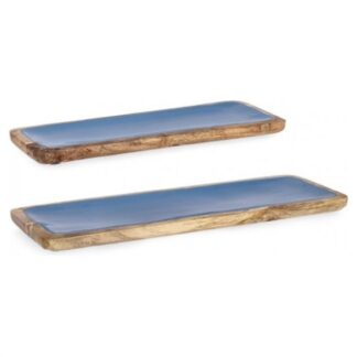 Set vassoi a servire Set vassoi Yes Everyday 0550910 KNOSSOS Blu e Legno (ord.min.4.00 unità)