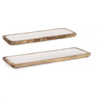 Set vassoi a servire Set vassoi Yes Everyday 0550909 KNOSSOS Bianco e Legno (ord.min.4.00 unità)