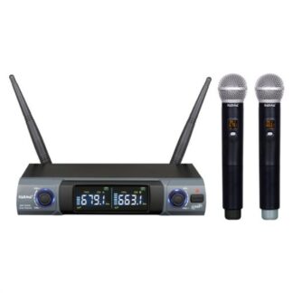Kit microfoni Kit microfoni Karma Set 8302 doppio palmare UHF Black e Grey (ord.min.1.00 unità)