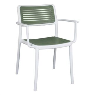 Sedia con braccioli da esterno Sedia con braccioli Amicasa PP 922A SIVIGLIA Bianco e Verde (ord.min.1.00 unità)