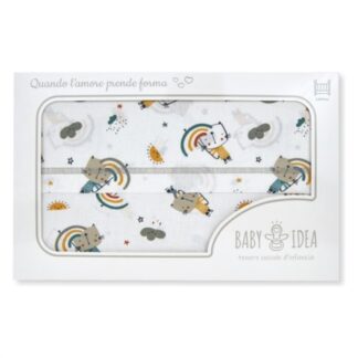 Set lenzuola lettino Set lenzuola lettino Baby Idea LLFB completo Fantasia beige (ord.min.1.00 unità)