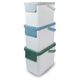 Pattumiera differenziata Pattumiera differenziata Snips 010092 3 pz sovrapponibili Bianco e Col (ord.min.1.00 unità)