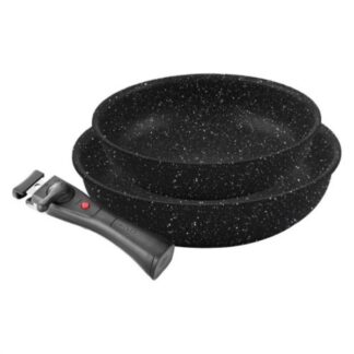 Set padelle Set padelle Ballarini 1011615 BOLZANO manico amovibile Nero (ord.min.1.00 unità)