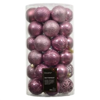 Set palline albero Natale Set palline albero Natale Amicasa 9022680 Vintage pink (ord.min.1.00 unità)