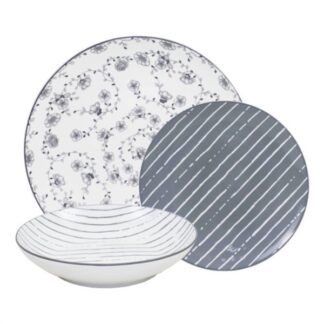Set piatti tavola Servizio piatti Amicasa Art 50 GIUSY Grigio (ord.min.1.00 unità)