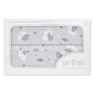 Set lenzuola culla Set lenzuola culla Baby Idea LCFG Fantasia grigio (ord.min.1.00 unità)