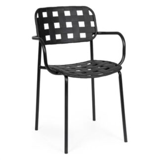 Sedia con braccioli da esterno Sedia con braccioli Yes Everyday 0650037 CLOVER Nero (ord.min.4.00 unità)