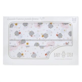 Set lenzuola lettino Set lenzuola lettino Baby Idea LLFRS FANTASIA completo Rosa (ord.min.1.00 unità)