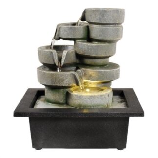 Fontana Interno Fontanella Kaemingk 890730 LUMINEO Ciotoline con led Grigio e Nero (ord.min.1.00 unità)