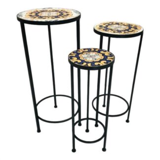 Set porta piante Set porta vasi piante Amicasa AH25027 SICILIA Nero multicolor (ord.min.2.00 unità)