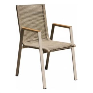 Sedia con braccioli da esterno Sedia con braccioli Amicasa 2509 002 GUADALUPE Art 3 Khaki e Champagne (ord.min.1.00 unità)