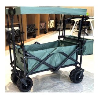Carrello spiaggia Carrello spiaggia Amicasa telescopico con parasole Deluxe Nero e Verde (ord.min.1.00 unità)