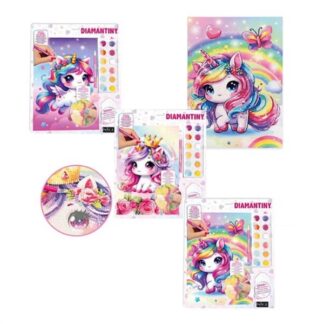 Set mosaico gioco Set mosaico Nice 90032 DIAMANTINY Quadretto 3D Unicorn Assortito (ord.min.1.00 unità)
