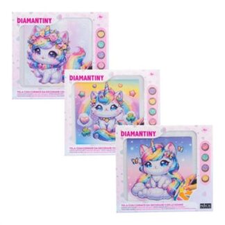 Set mosaico Nice 90040 DIAMANTINY Kawaii Unicorn quadretto Assortito Set mosaico gioco (ord.min.1.00unità)