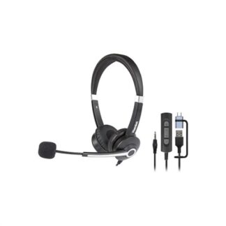 Cuffie microfono filo Cuffie microfono filo Hamlet HHEADM UJX RENOVA HEADSET Black e Silver (ord.min.1.00 unità)