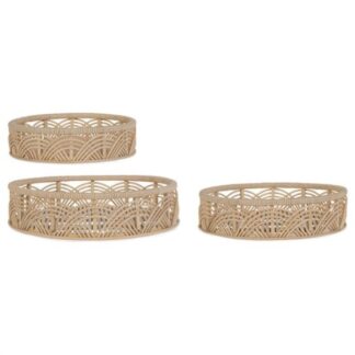 Set vassoi a servire Set vassoi Yes Everyday 0141434 FYNN (d.30x7, 35x8 e 40x9 cm) Naturale (ord.min.4.00 unità)