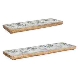 Set vassoi a servire Set vassoi Yes Everyday 0550954 THARA (38x12 e 46x15 cm) Verde foglie (ord.min.4.00 unità)