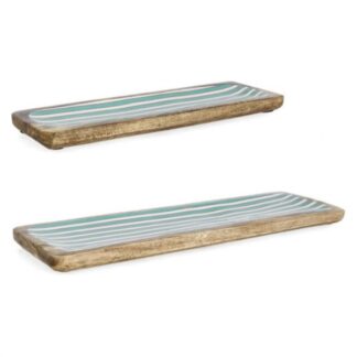 Set vassoi a servire Set vassoi Yes Everyday 0550972 THARA (38x12 e 46x15 cm) Verde rigato (ord.min.4.00 unità)