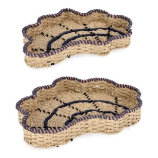 Set vassoi a servire Set vassoi Yes Everyday 0141583 KYA (44x30 e 50x38x6 cm) Naturale e Bl (ord.min.3.00 unità)