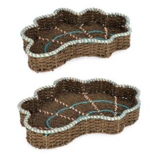 Set vassoi a servire Set vassoi Yes Everyday 0141584 KYA (44x30 e 50x38x6 cm) Marrone e Tur (ord.min.3.00 unità)