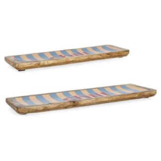 Set vassoi a servire Set vassoi Yes Everyday 0551028 CHILL (38x12 e 46x15 cm) Azzurro rigat (ord.min.4.00 unità)