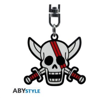 Porta chiavi Portachiavi Abystyle ABYKEY645 ONE PIECE Skull Shanks Cromo e Rosso (ord.min.1.00 unità)