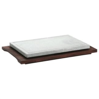 Piastra ollare Piastra ollare Bisetti BIS13 099114 089 con base legno wengè 30x52 cm (ord.min.1.00 unità)